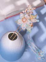 Coiffure Lolita Style Chinois Perles Blanches Fleurs Accessoire Métal Divers