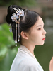 Coiffure Lolita Style Chinois Perles Bleu Ciel Clair Chaînes Accessoire Métal Divers