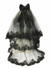 coiffure lolita style gothique unicolore Tea party avec dentelle et noeud noire et Voile Déguisements Halloween