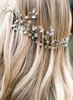 Coiffure mariage 2022 Boho mariage coiffes Silver Beach bandeau strass ruban cheveux mariée accessoires