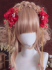 Coiffure Rouge Lolita Coiffure Polyester Chaînes Fibre Rose Lolita Cheveux Accessoires