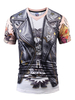 Col rond manches courtes 3D noir T Shirt homme imprimé Top Casual