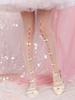 Collants Blancs Lolita Chaussettes Longue Blanches Noires Avec Nœud Velours Accessoires Lolita Déguisements Halloween