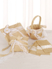 Collection de mariage rustique Set Lin Light Brown Lace Bows Fournitures de jute 4 Pcs