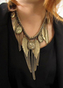 Collier bronze Fringe Leaf Pattern collier en métal pour les femmes