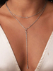 Collier chaîne en argent en forme de Y Collier cadeau pour elle