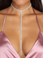 Collier Collier à base en métal et cristal scintillant