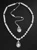 Collier De Toile De Fond De Mariage Perles Perles Ecru Blanc Pendentif Bijoux De Mariée