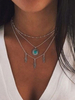 Collier en argent avec pendentif en couches Boho Bijoux Femme