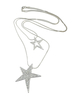 Collier en argent strass de la femme perles collier pendentif motif d’étoile