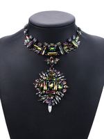 Collier Femme Alliage Pendentifs Strass Cristal Ceinture