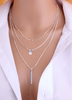 Collier Femme Collier Argenté Métallisé Layered