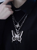Collier Gothic Lolita Accessoire Papillon Noir Métal Divers