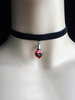 Collier gothique Lolita Pendentif sanglant à deux tons Collier noir Lolita Déguisements Halloween