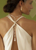 Collier goutte dos mariage blanc perle bijoux de mariée