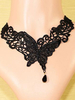 Collier Lolita Gothique dentelle avec broderie papillon Déguisements Halloween