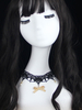 Collier Lolita Noeuds Noirs Ras Du Cou En Dentelle De Polyester