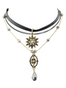 Collier or collier détail métallique Collier pendentif pierres précieuses hiérarchisé