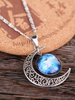 Collier pendentif croissant de lune femmes galaxie collier