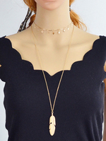 Collier pendentif en argent Collier pendentif en feuille