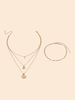 Colliers Alliage Blond Femmes Bijoux Collier Multicouche Cadeau de Saint Valentin
