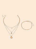 Colliers Alliage Blond Femmes Bijoux Collier Multicouche Cadeau de Saint Valentin