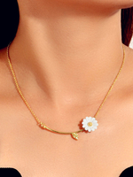 Colliers Blond Artwork Alliage De Zinc Fleurs Bijoux Femmes
