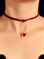 Colliers Bordeaux Bijoux En Coton Jacquard Femmes