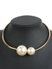 Colliers Écru Blanc Bicolore ABS Perles Imitation Perle Bijoux Femme