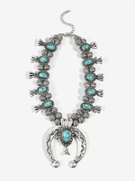 Colliers de mariage Cyan Bleu Argent Chaîne à billes ovales Aigue-marine 16 pouces sous le collier de mariage