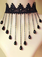 Colliers de mariage noir Collier de mariage brillant rond noir