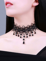 Colliers de mariage noir Collier de mariage brillant rond noir