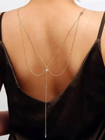 Colliers de mariage Or Argent Rond Brillant Multi-Chaîne Chaîne Strass 16 pouces Sous Collier de mariage