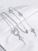 Colliers de mariage strass ovale blanc argent