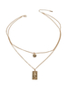 Colliers en chaîne dorée Collier pendentif pièce en relief en couches
