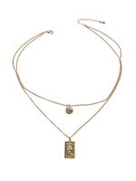 Colliers en chaîne dorée Collier pendentif pièce en relief en couches