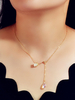 Colliers en Y Collier avec pendentif goutte de fleurs