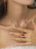Colliers Motif Noël Rouge Chaînes Métalliques Bijoux Femme