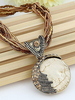 Colliers Strass Marron Clair Métal Bijoux Femmes