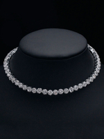 Colliers Strass Métal Argenté Strass Bijoux Femme