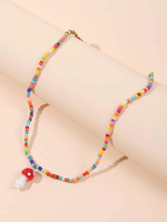 Colliers Ture Rouge Géométrique Résine Synthétique Perlée Bijoux Femme