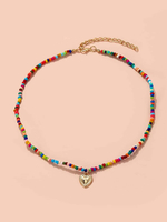 Colliers Ture Rouge Imprimé Floral Chaînes En Résine Synthétique Non Pierre Femmes Bijoux