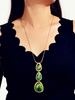Colliers Vert Géométrique Métal Bijoux Femme