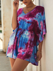 Combi-short femme à manches courtes Tie Dye V Neck