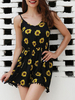 Combi-short tournesol Combishort noir à pompons et camisole