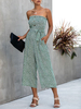 Combinaison à jambes larges sans bretelles Ditsy Floral Femmes Combinaison