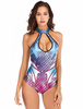 Combinaison 2021 Maillot De Bain Découpe Vêtement De Plage Une Pièce En Sirène Trou De Serrure En Lilas Déguisements Halloween