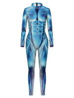 Combinaison dhalloween zentai Hazel Femme Effrayant Squelette Halloween Combinaison Lycra Spandex Catsuit
