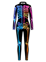 combinaison dhalloween zentai noir femme effrayant squelette Halloween combinaison Lycra Spandex Catsuit