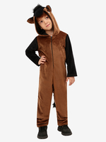 Combinaison de cheval pour enfants pyjama en polyester marron